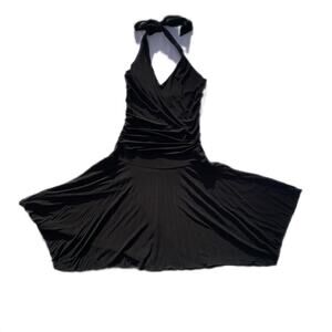 Y2K Black Preppy Goth Pleated Dark Pixie Fairy Halter dress